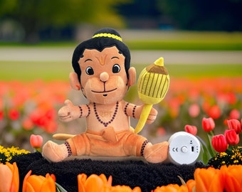 Baby Hanuman - 8 Inch plush toy with Re-recordable Musical box