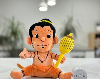 Baby Hanuman: knuffel van 8 inch met heropneembare muziekdoos