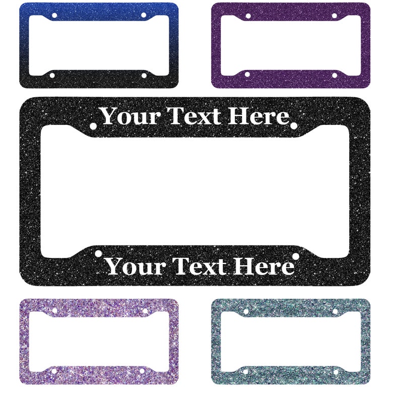 Custom Printed Glitter License Frame Personalized License Frames for