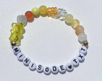 TxT &#39;Minisode 3&#39; inspired bracelet, kpop bracelet, kpop merch, txt merch, txt bracelet, charm bracelet, moa, yellow bracelet, kpop album