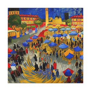 Sprawdź ten styl Van Gogha Vibrant 19th Century Art Canvas. Hołd dla The Starry Night.