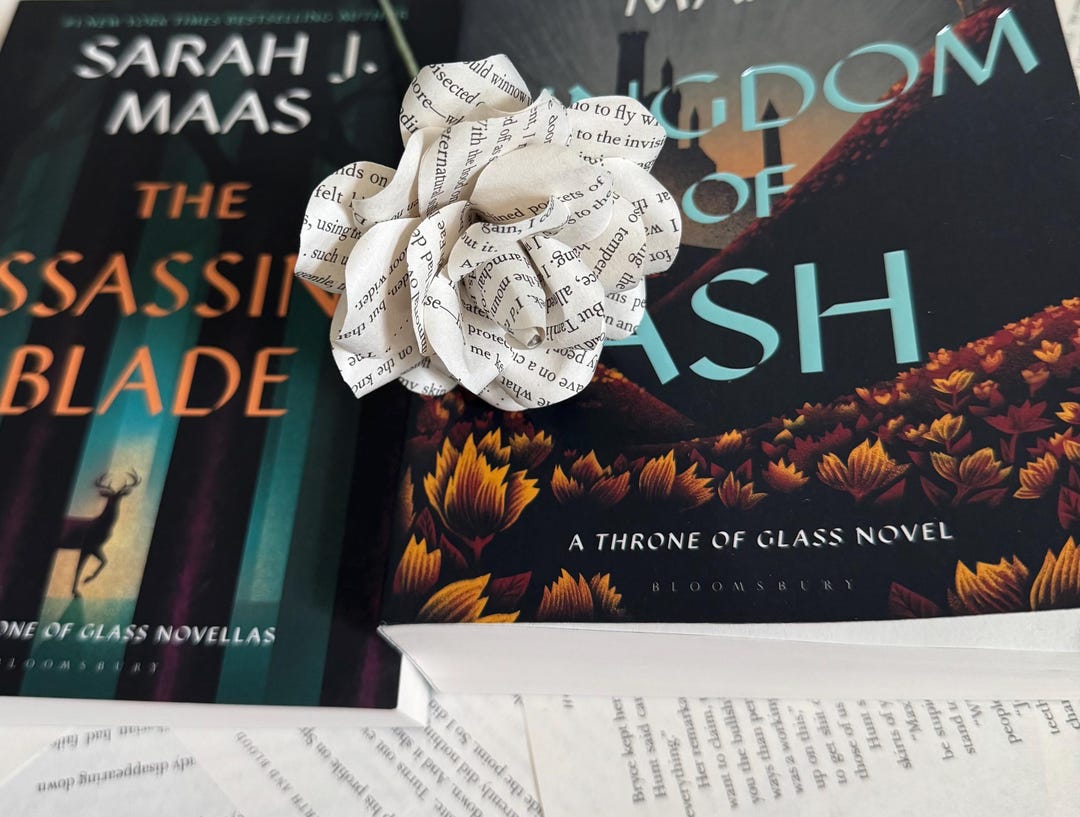 Throw Roses Book Throne of Glass Book Flowers: Handmade Paper Roses - Etsy