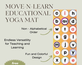 Move-n-Learn Educational Yoga Mat- Phonics, Alphabet Educational Tool for Kids, Teachers and Parents (Fun and Colorful Design)