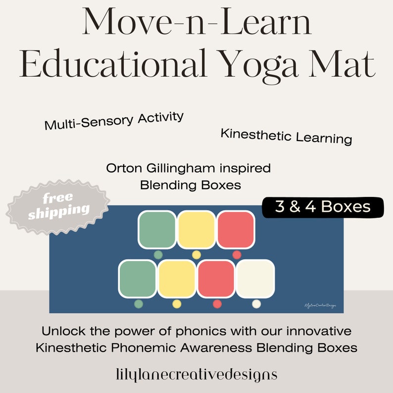 Yoga Text Box Move-n-learn Educational Yoga Mat- Kinesthetic Blend Boxes, 3 and 4 ...