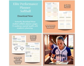 Softball Performance Planner: Student Athlete Practice & Game Reflection (Digital Download)
