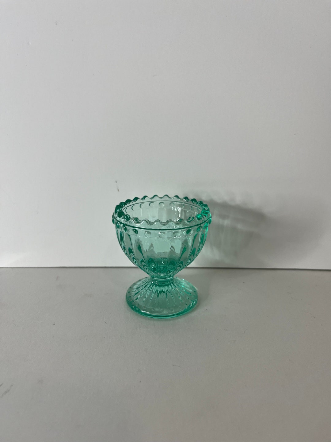 Blue Glass Egg Cup, Collectable Crystal Egg Holder, Vintage Single Egg Cup, Victorian Style Art