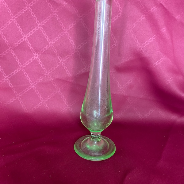 Vaseline Glass Vase Etsy