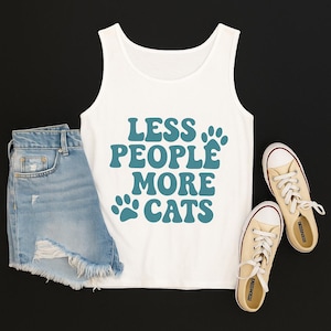 Vintage Cat Lover Tank Top, Retro Style Unisex Shirt, Feline Graphic Sleeveless Tee, Animal Print Muscle Top, Hipster Cat Lady Apparel