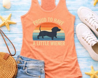 Dachshund Retro Sunset Tank Top, Wiener Dog Silhouette Shirt, Dog Mom Summer Apparel
