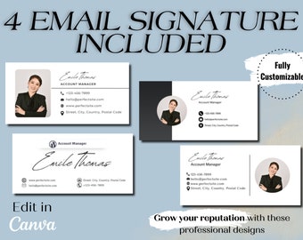 Modern Email Signature Template | Professional Customizable Digital Signature for Gmail, Outlook & More | Instant Download
