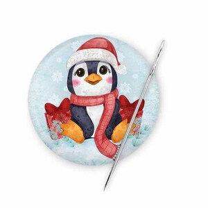 Penguin Needle Minder, Christmas Needle Minder, Needle Keeper, Needle Magnet, Cross Stitch Needle Minder, Diamond Paint Project Magnets