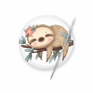 Needle Minder, Sloth Needle Minder, Sloth Magnetic Needle Minder, Needle Holder, Cross Stitch, Needle Magnet, Needle Nanny Double Sided