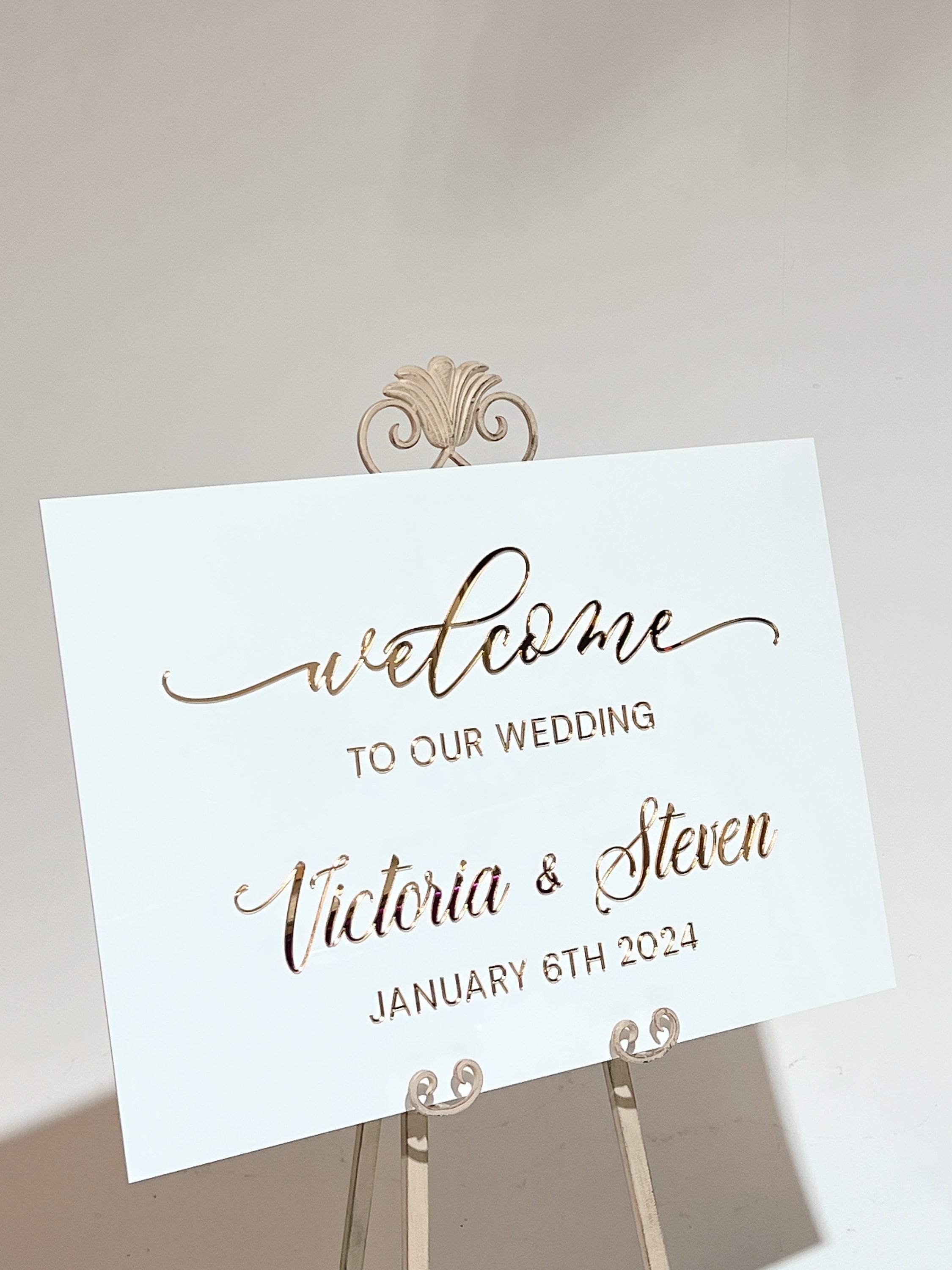 Custom Acrylic Welcome Sign Welcome Sign Wedding Name Sign White ...