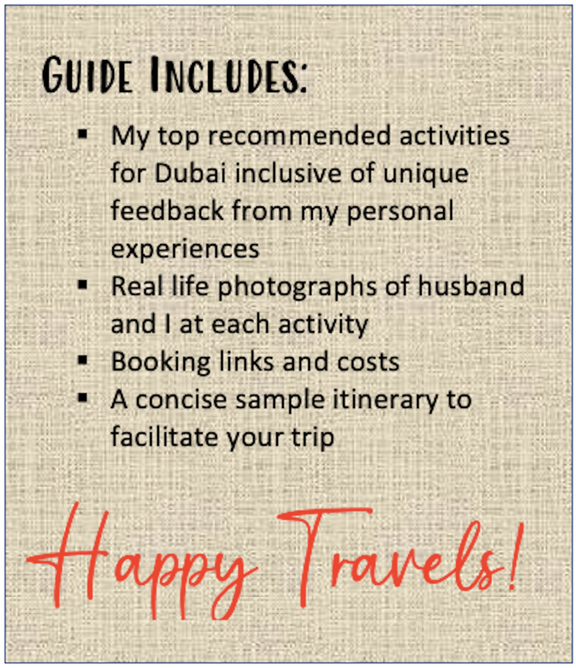 Dubai Travel and Activity Guide - Etsy