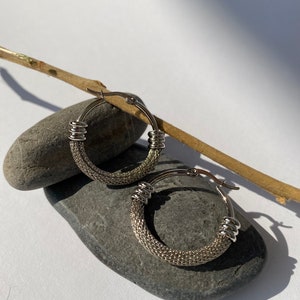 Wicker Hoop Earrings: 316L Stainless Steel