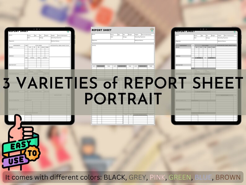 Printable Nurse Report Sheet Template Kardex ICU Nurse Report - Etsy