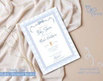 Teddy Bear, Baby Shower Invitation | DIGITAL DOWNLOAD