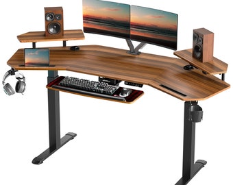 Wing-Shaped Standing Desk | Workstation | Office Desk | Large Computer Desk