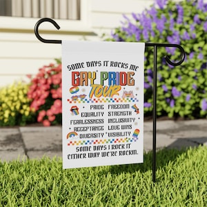 Gay Pride Flag, With Liberty And Justice For All Garden Flag, LGBTQ Flag, Everyone is Welcome Here Flag, Love Is Love, Rainbow Pride Flag