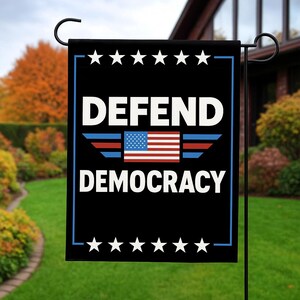 Defend Democracy House Flag, Anti-Trump Flag, Resist Hate Lawn Flag, Resist Racism House Flag, Protect Democracy Flag, Anti Maga Flag