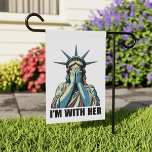 I&#39;m With Her Flag, Social Justice Garden Flag, Liberal Flag, Social Activist Flag, Democrat Garden Flag, Progressive Flag,Anti Maga, Leftist