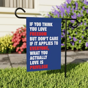 Social Justice Garden Flag, Liberal Flag, Social Activist Flag, Democrat Garden Flag, Progressive Flag, Peace Sign Yard,Anti Maga, Leftist