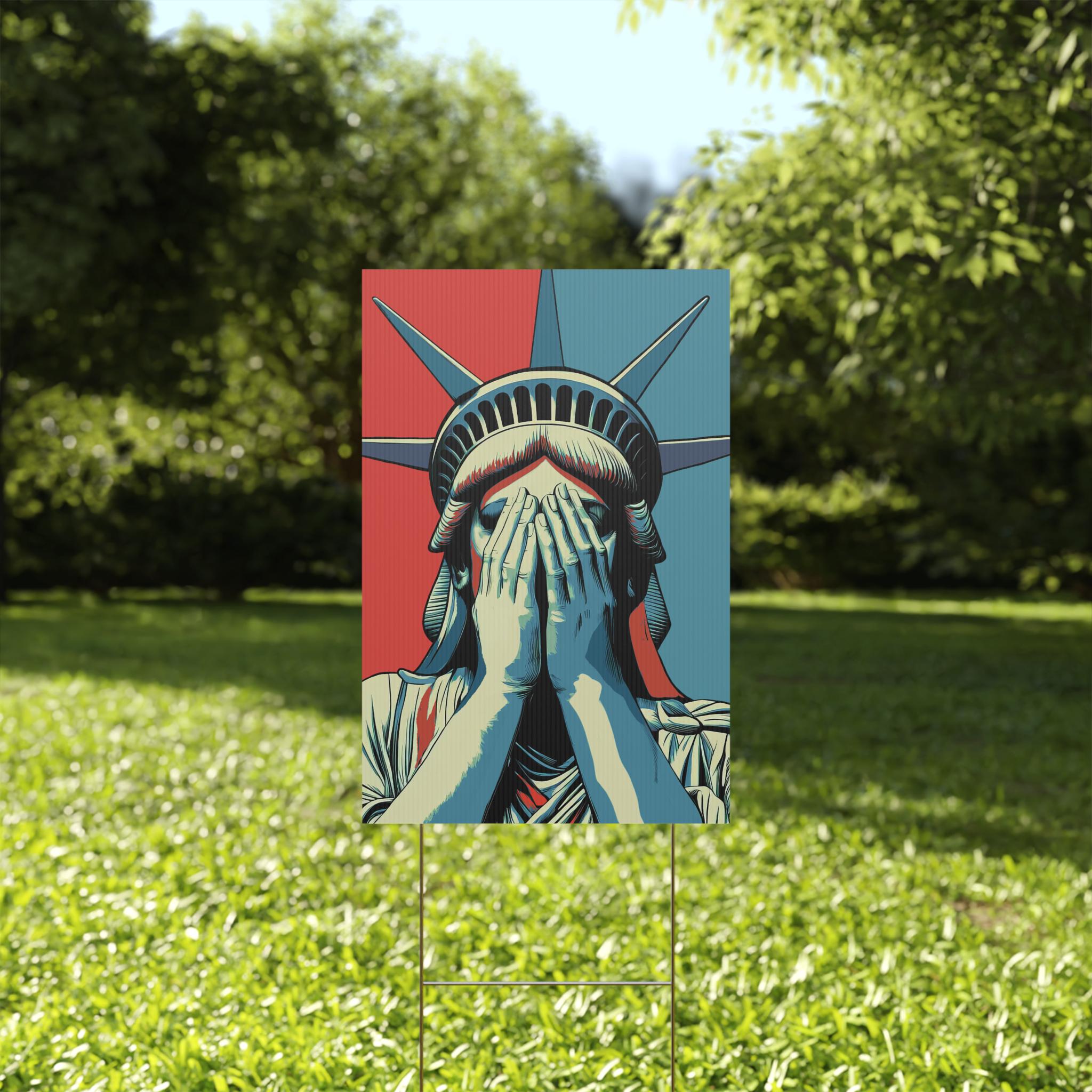 Statue of Liberty Sign, Resist Plastic Yard Sign, Anti-Trump, Pro Women's Rights, Feminist Sign, Resistance yard sign, Gift for Advocates