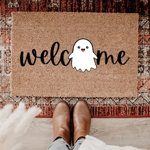 Halloween Geist Willkommen Matte, Halloween Fußmatte, Halloween Outdoor Dekor, Geist Dekor, Halloween Geist, Halloween Wohnkultur, Herbst Dekor
