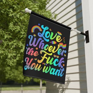 Love Whoever The Fck You Want Flag, Gay Pride LGBTQ Flag, Lesbian Flag, Trans Flag, Love Is Love Flag, LGBTQ, Feminist Gifts, Rainbow Flag
