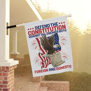 Defend the Constitution Garden Flag, Resist Hate Flag, Anti-Trump Flag, Resist Racism Flag, Anti MAGA Garden Flags, Protect Democracy Flag