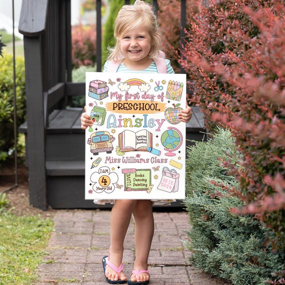 Custom First&last Day of School Sign,back to School Photo Prop for