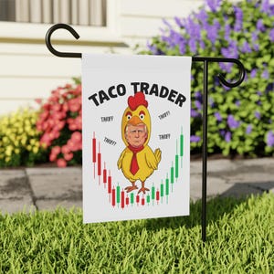 Trump Always Chicken Out Flag, Let's Go Taco Flag, Anti-Trump Garden Flag, Political Statement, Resistance Gift, Protest Sign,Anti Maga Flag
