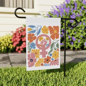 Pro Choice Pro Love Pro Science Pro Women Garden Flag, Feminist Flag, Women&#39;s Rights, Floral Activist Flag, Anti Trump Flag, Activist Flag