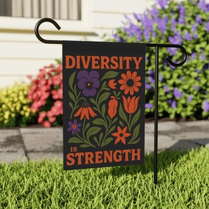 Floral Diversity Is Strength Yard Sign, Feminist, Social Justice Sign, Activist/Anti-Racism Equal Rights/Civil Rights , Anti MAGA, Feminist