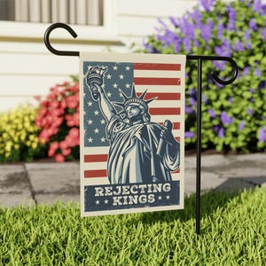 Rejecting Kings Flag, No Kings, Statue Of Liberty Protest Sign, Pro Democracy Flag, Political Sign, Anti Authoritarianism, Independence Day