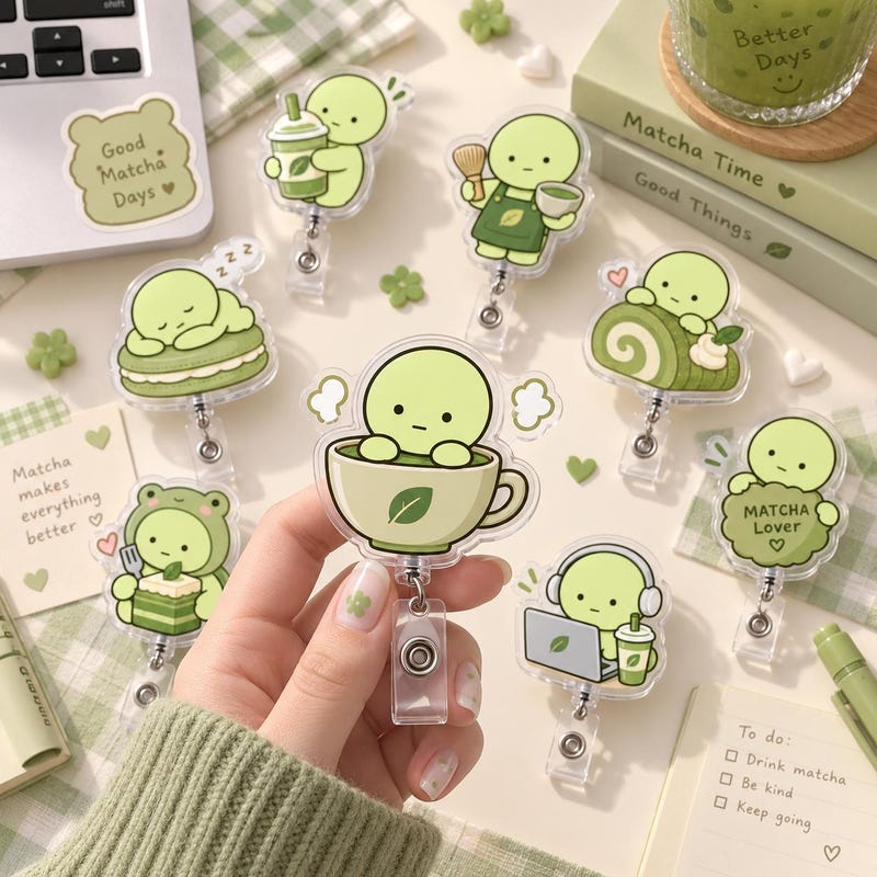 Badge Matcha Reel - Etsy