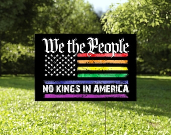 No Kings in America Flag, Resist Fascism Yard Sign, Anti Trump Political Statement, Social Justice, Activist, Hate Has No Home Here, Protest