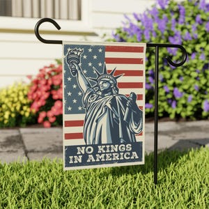 No Kings House Flag, Statue Of Liberty Protest Sign, Pro Democracy Garden Flag, Political Sign, Anti Authoritarianism Sign, Independence Day