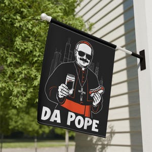 Bandiera di Chicago con Papa Leone XIV, bandiera cattolica Habemus Papam da giardino, cartello da giardino con la scritta "New Pope 267 Christian Faith", striscioni religiosi da regalare