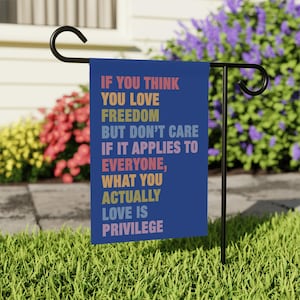 Social Justice Garden Flag, Liberal Flag, Social Activist Flag, Democrat Garden Flag, Progressive Flag, Peace Sign Yard,Anti Maga, Leftist