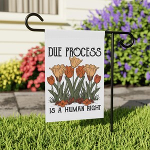 Due Process is a Human Right Flag, anti Trump Flag, Fight Fascism, Activist Flag, End Mass Deportations,Political Protest Lawn,Pro-Democracy