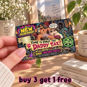 Dungeon Crawler Carl Credit Card Skin, Daddy Tax Card Decal, LitRPG Book Lover Gift, Funny Fantasy Reader Wallet Cover