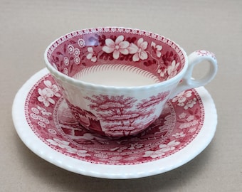 Spode Pink Tower 4 Piece Place Setting Made in England Six