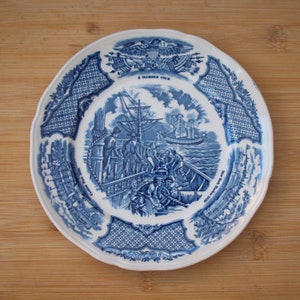 Alfred Meakin | Multiple Salad plates (diameter 17.5 cm | height 2 cm) &#39;Fair Winds&#39; motif in blue color | Vintage