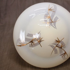 Lamplicht | Lampenkap Rond Bolvormig Plafondmontage Wandmontage (diameter 19,0 inwendig 14,0 cm | hoogte 10,0 cm) creme goudkleur  | Vintage