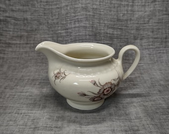 Mosa | Round Milk Jug (diameter 11 cm | height 10 cm | width 15.5 cm from spout to handle) cream white with beautiful floral pattern | Vintage