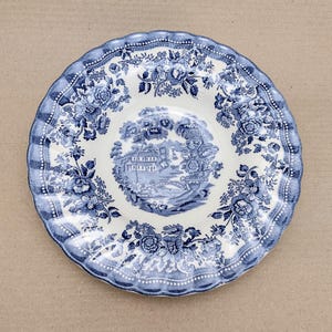 Myott Meakin | Multiple Soup plates Deep plates (diameter 23.0 cm | height 4.0 cm) Scalloped with 'Tonquin' motif Blue color | Vintage