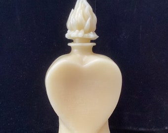 100% Pure Beeswax  Flame of Love Candle, Heart Candle, Catholic, Days of Darkness Candle, Prayer Candle,