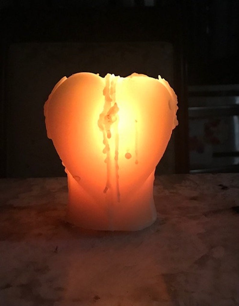 100 Pure Beeswax Flame of Love Candle, Heart Candle, Catholic, Days of