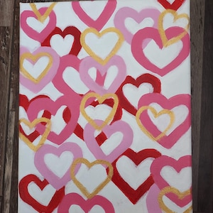 Abstract Heart Acrylic Canvas Hand Painting